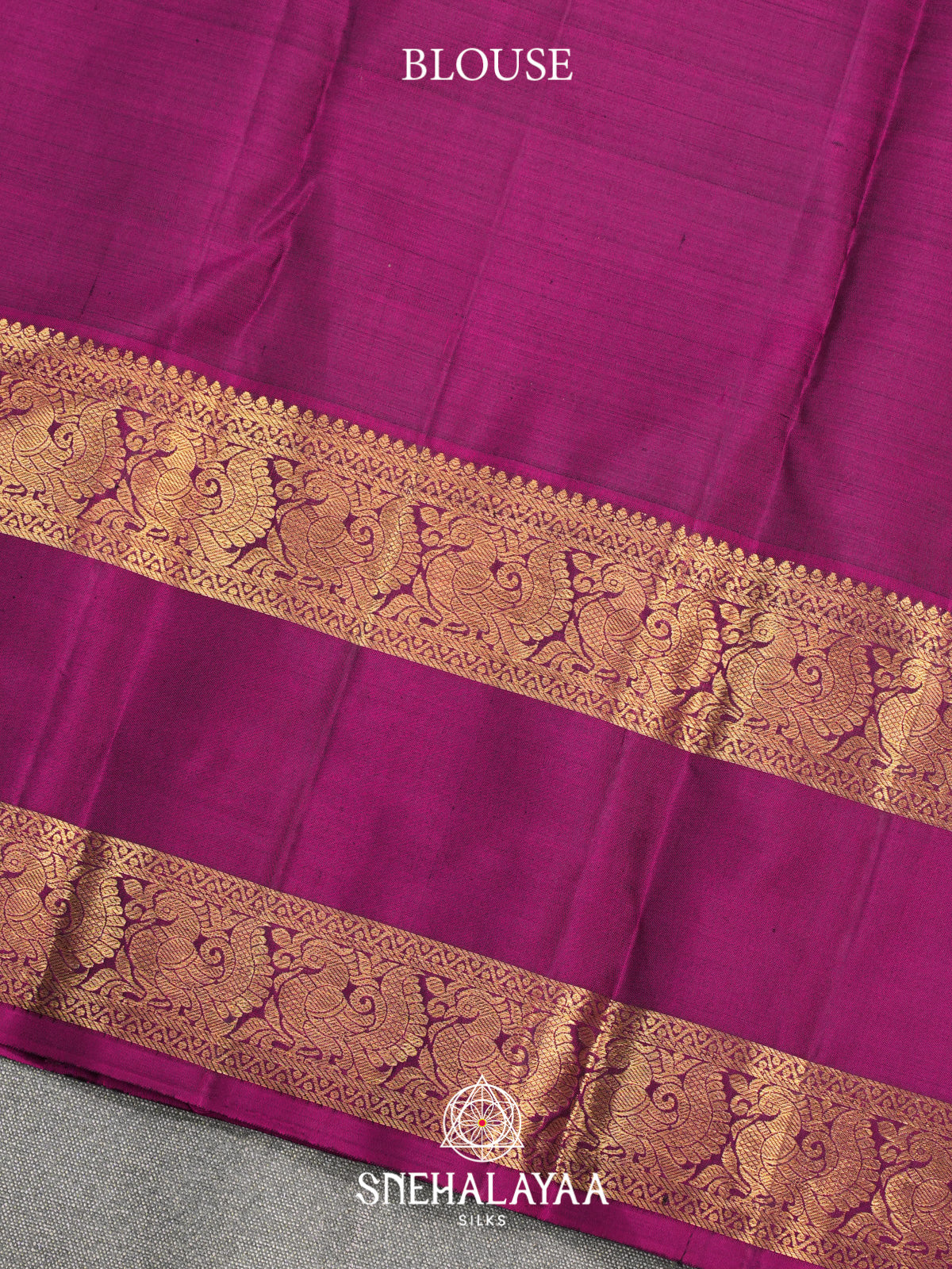 Emerald Green Kanjivaram Silk Saree with Magenta Zari Border