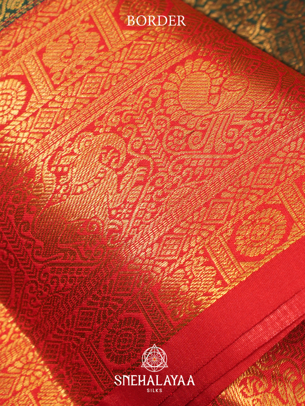 Beige Kanjivaram Silk Saree with Red and Green Zari Border