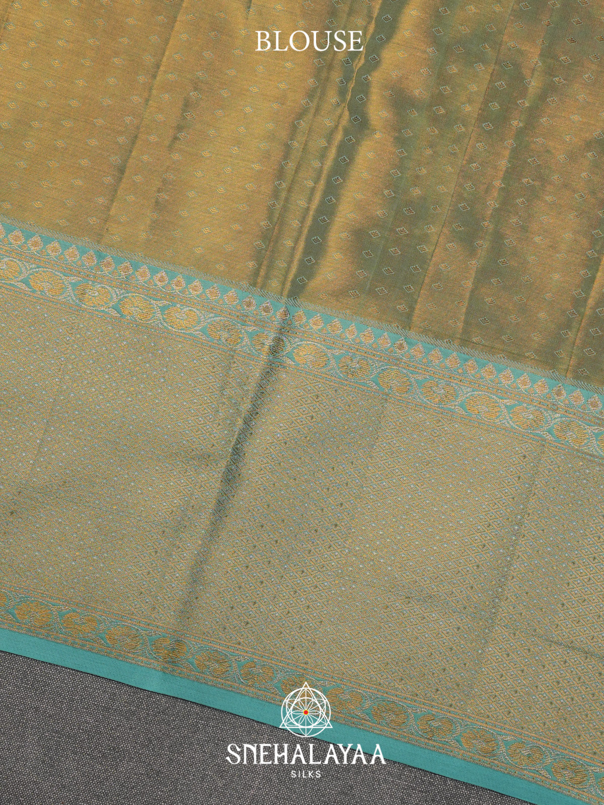 Coral Pink Kanjivaram Silk Saree with Floral Brocade and Aqua Blue Peacock Zari Border