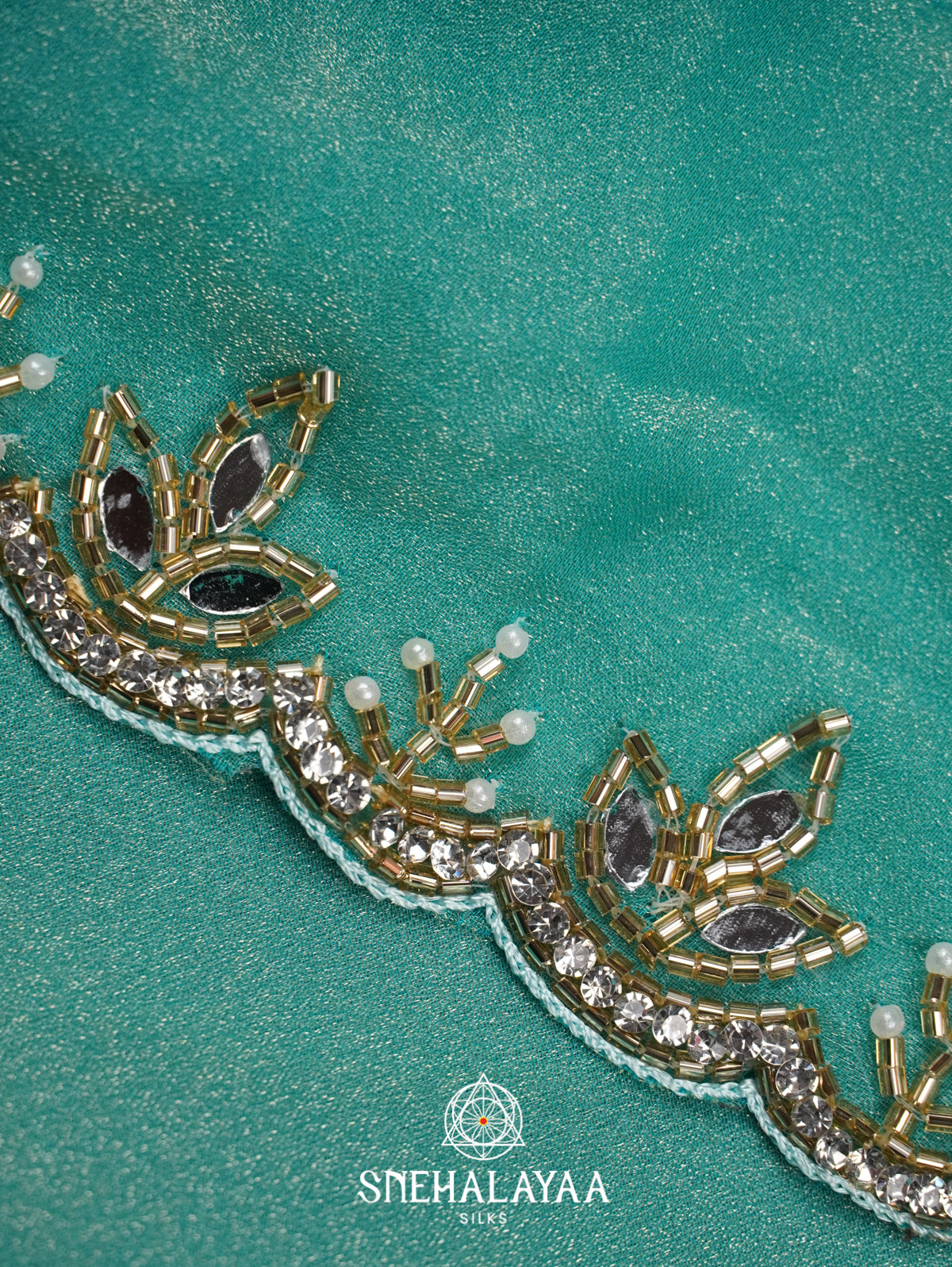 Teal Green Designer Saree