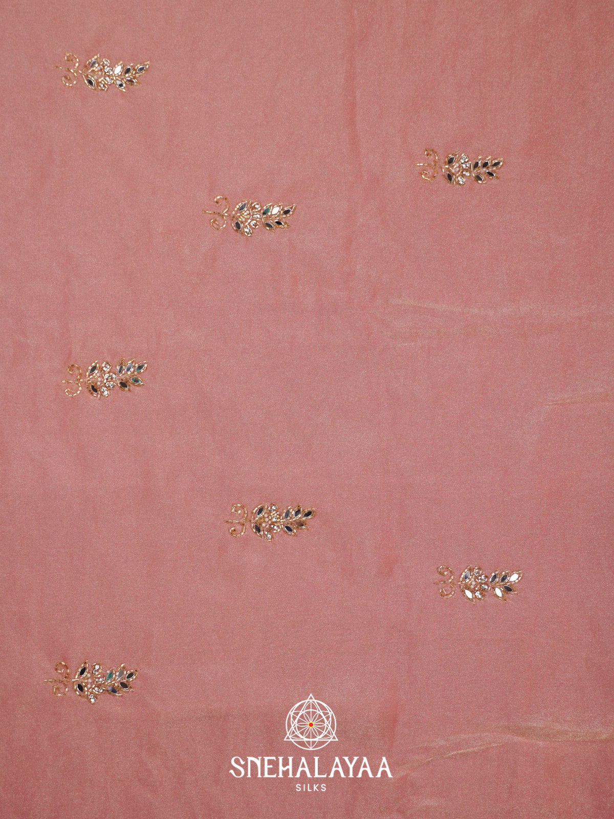Pale Peach Designer Saree
