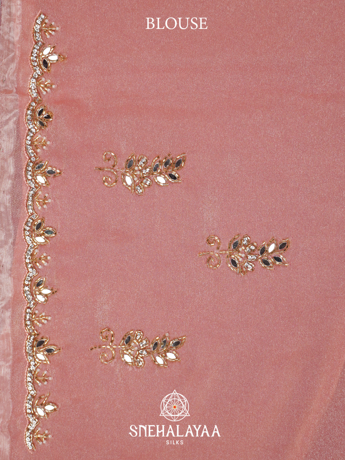 Pale Peach Designer Saree