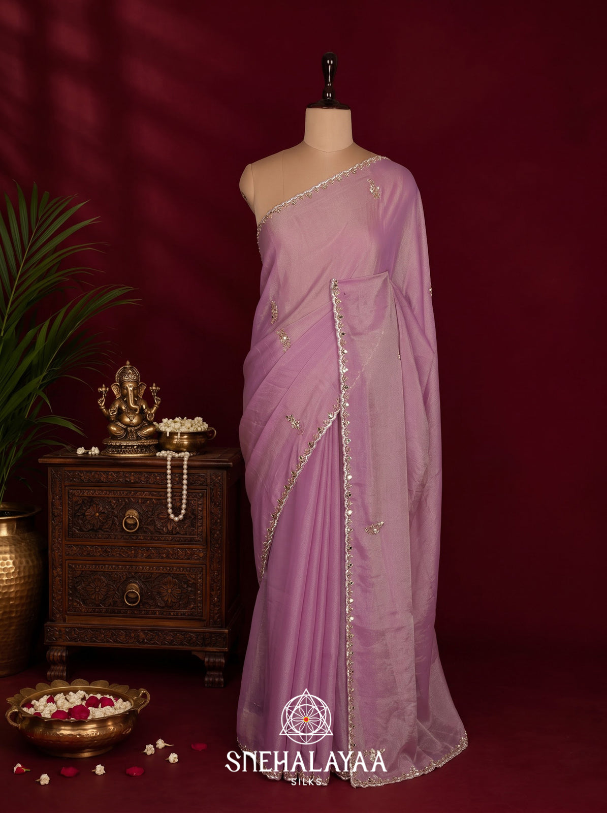 Lavender Designer Saree