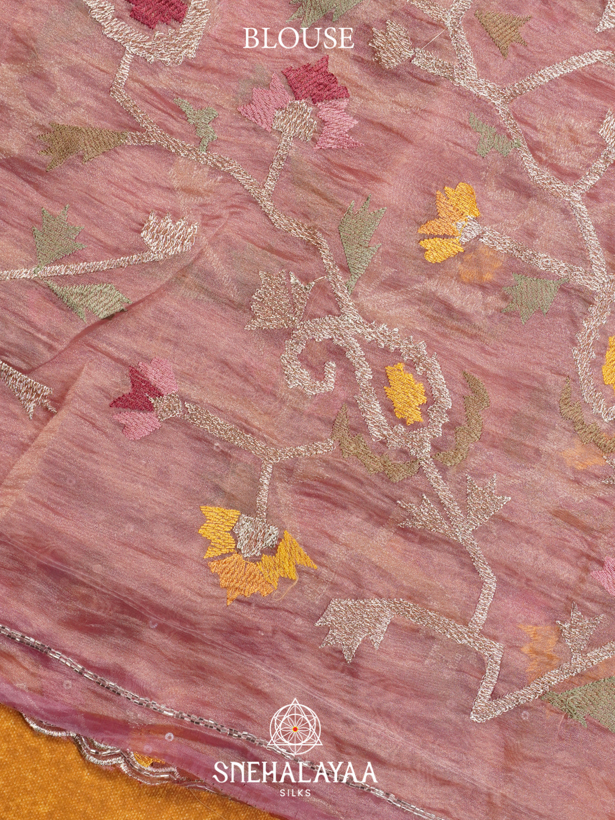Pink Embroidered Organza Saree