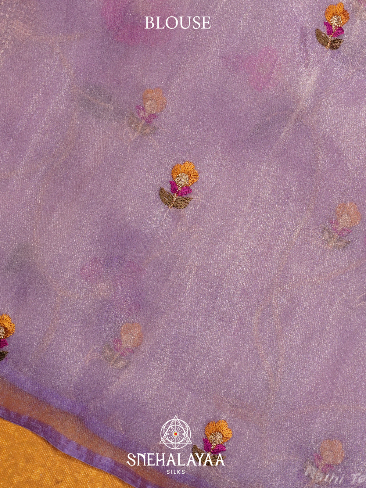 Lavender Embroidered Organza Saree