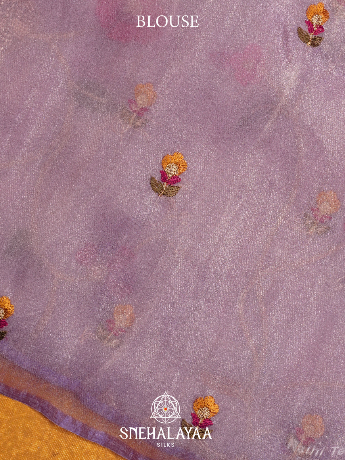 Lilac Embroidered Organza Saree