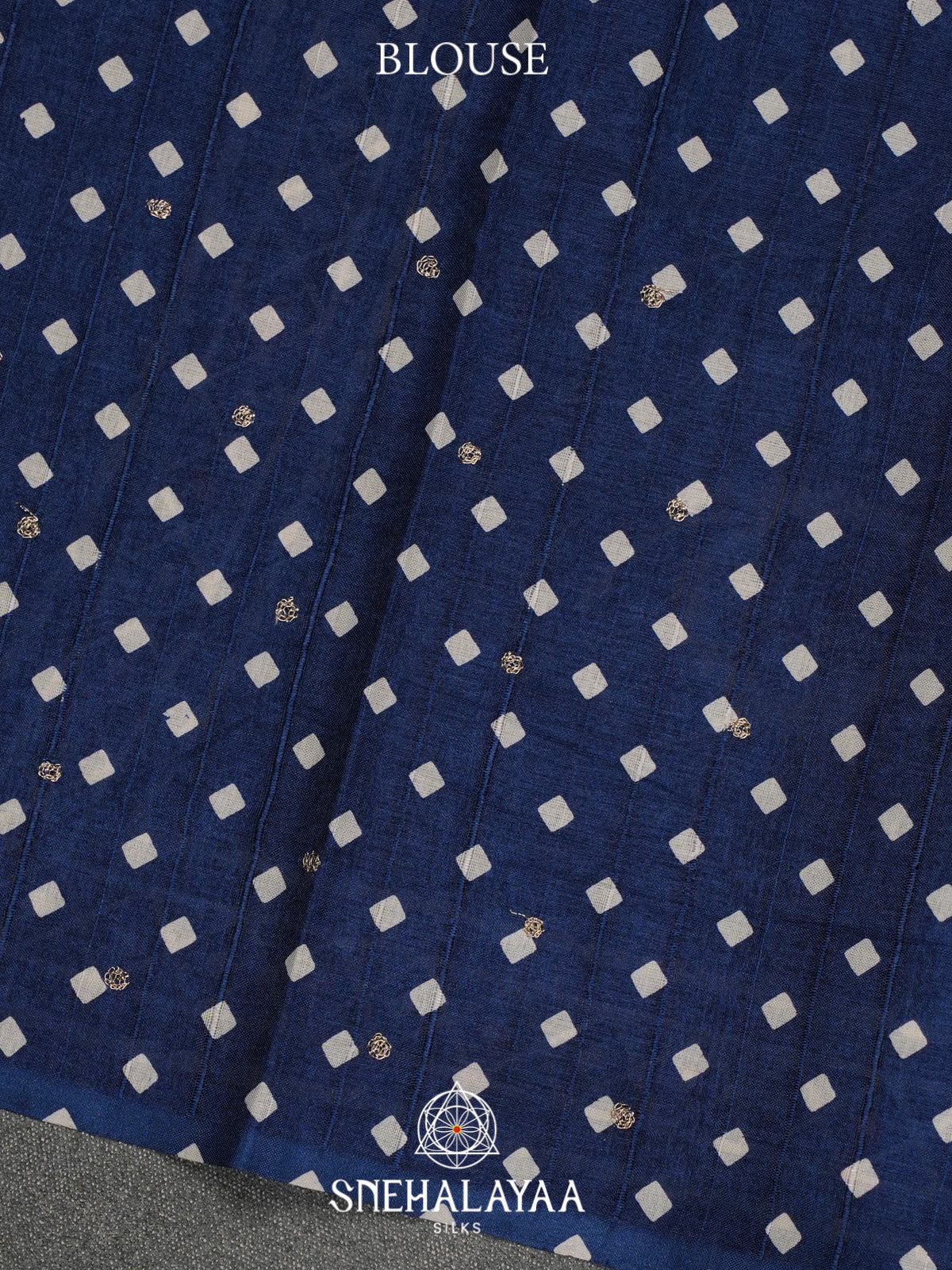 Navy Blue Tussar Saree