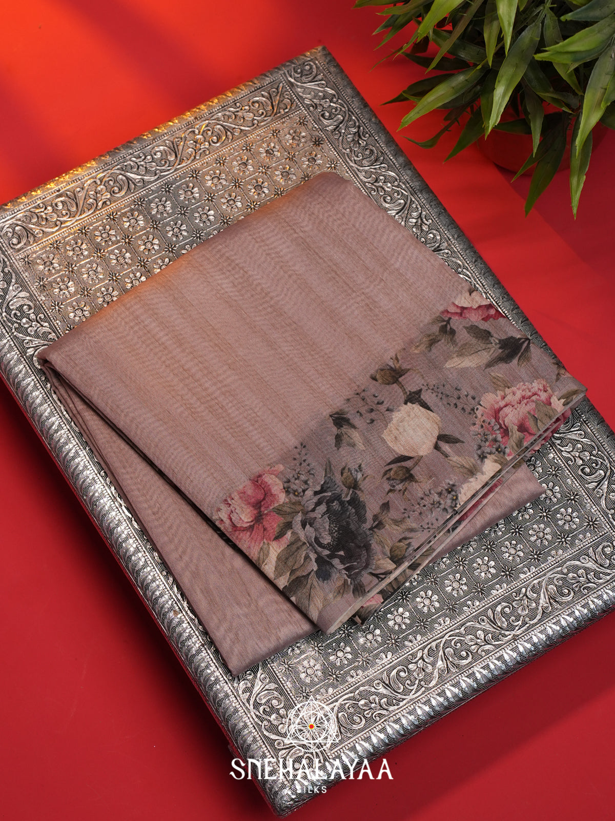 Mauve Chanderi Saree