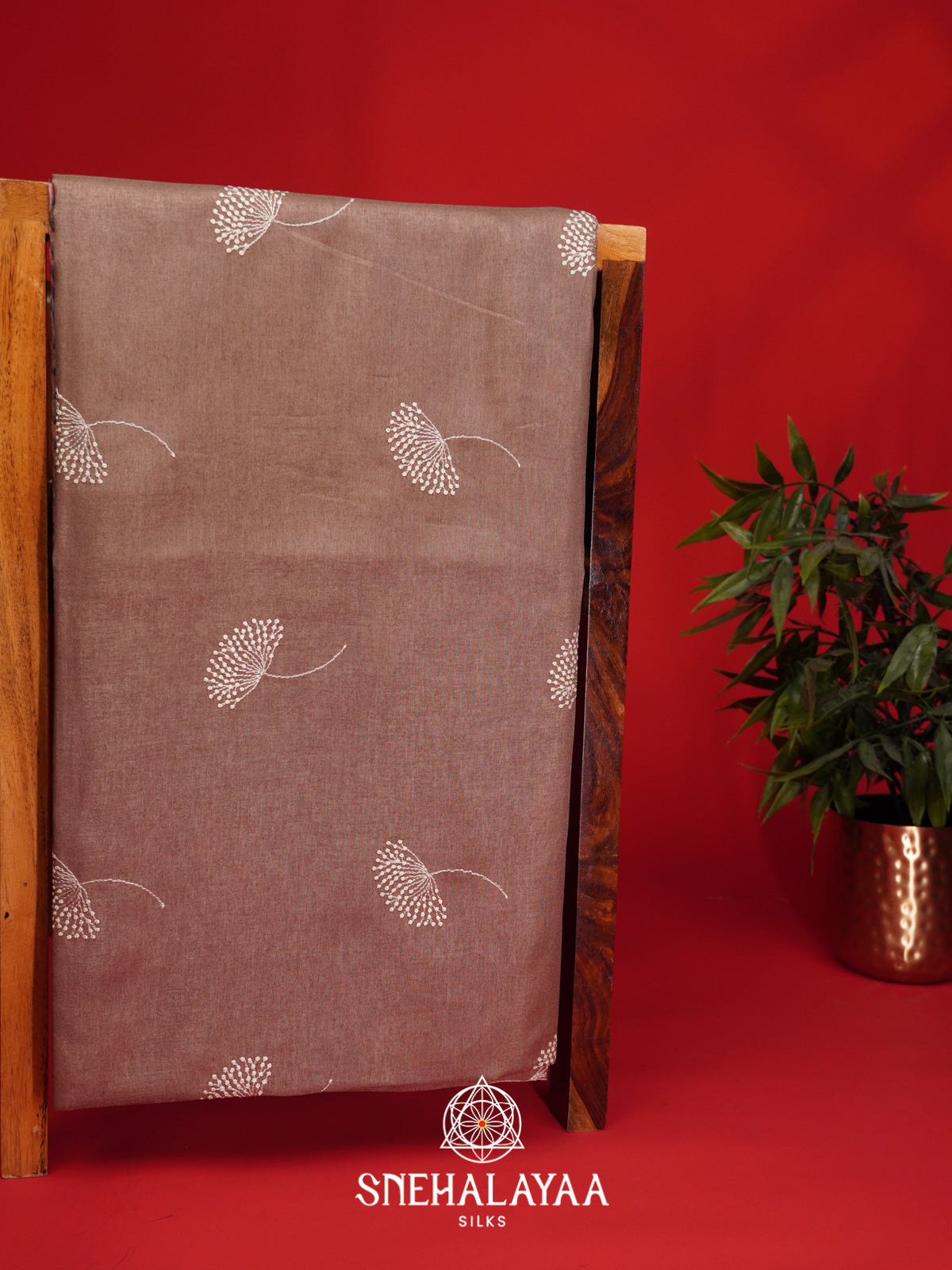 Pale Brown Tussar Saree