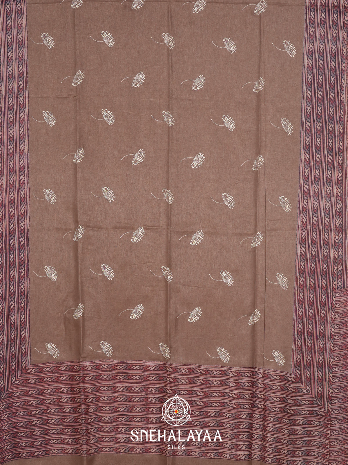 Pale Brown Tussar Saree
