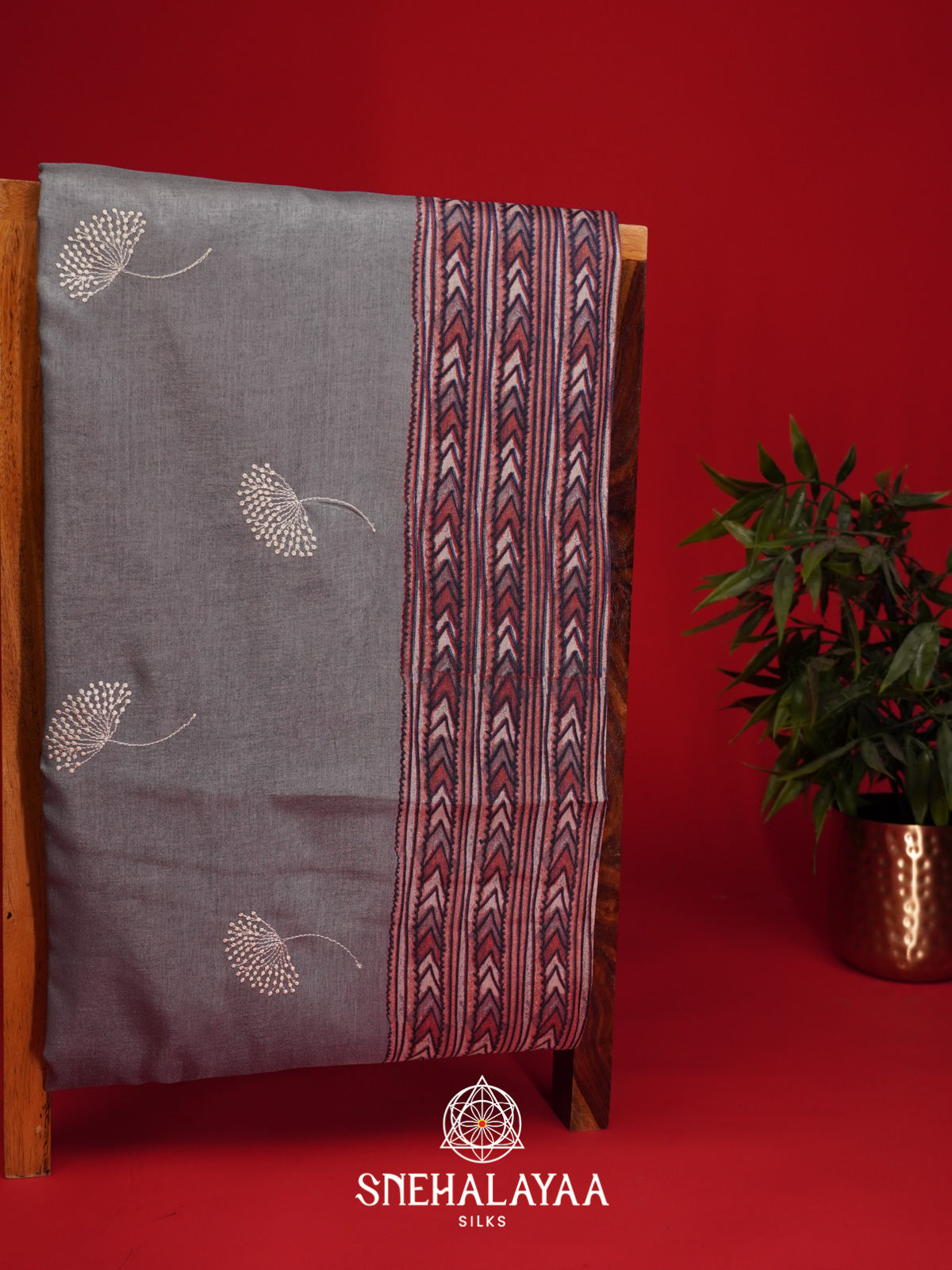 Grey  Tussar Saree