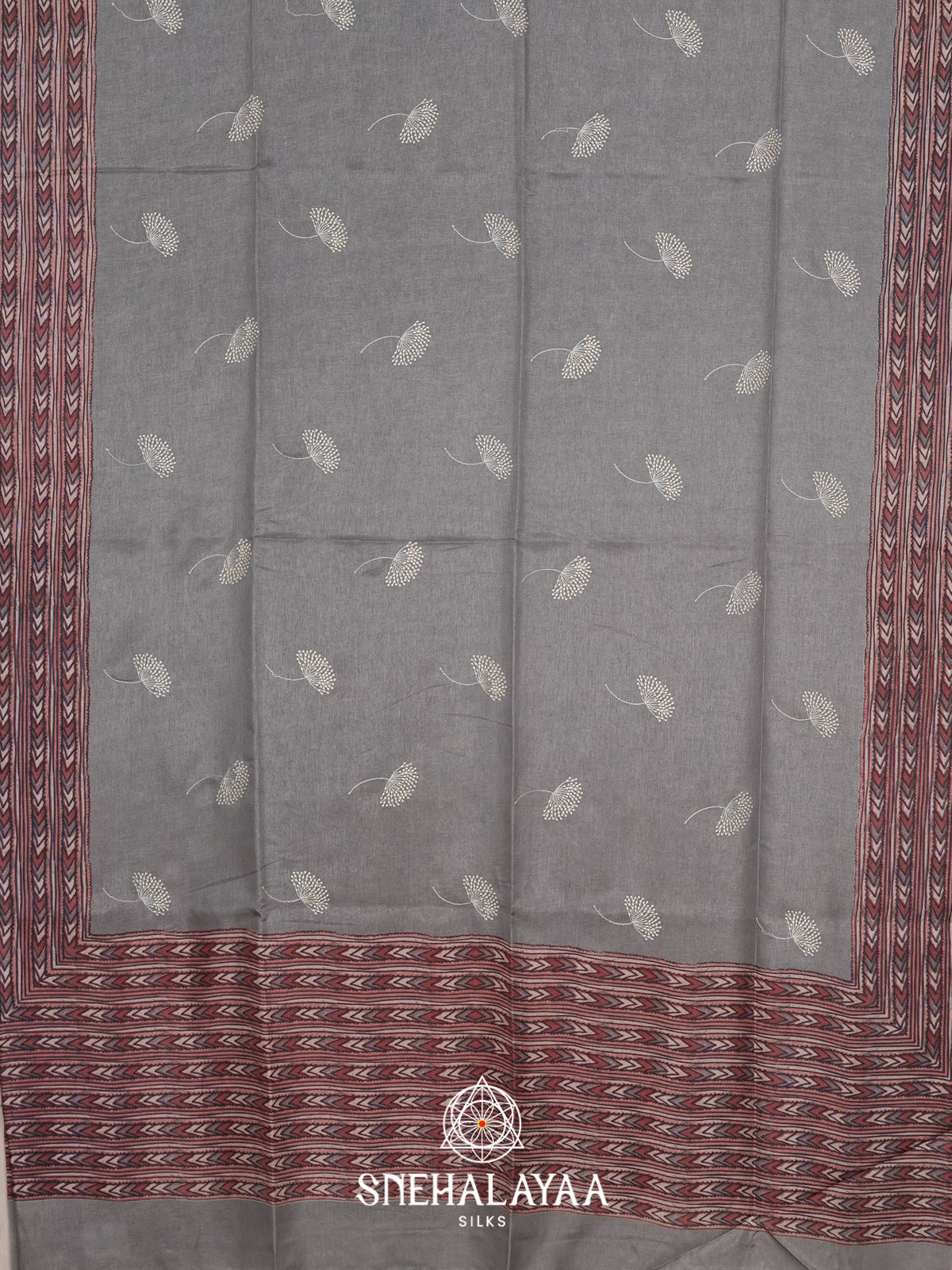Grey  Tussar Saree