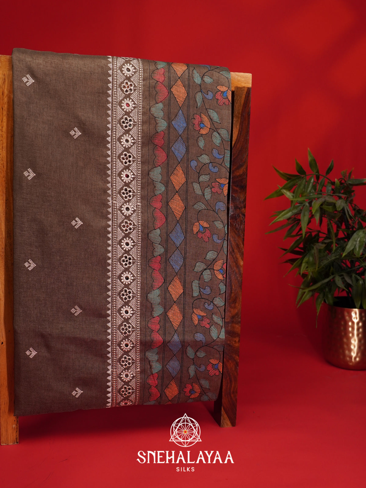 Brown Tussar Saree
