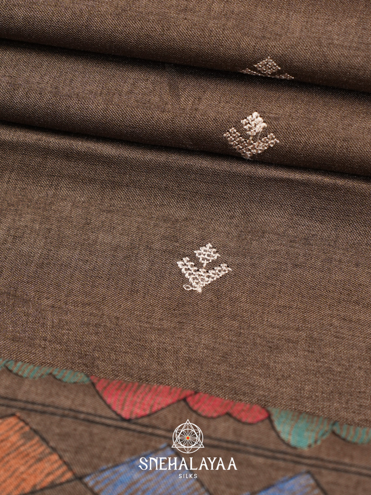 Brown Tussar Saree