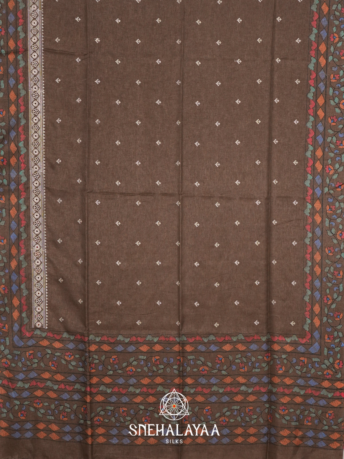 Brown Tussar Saree