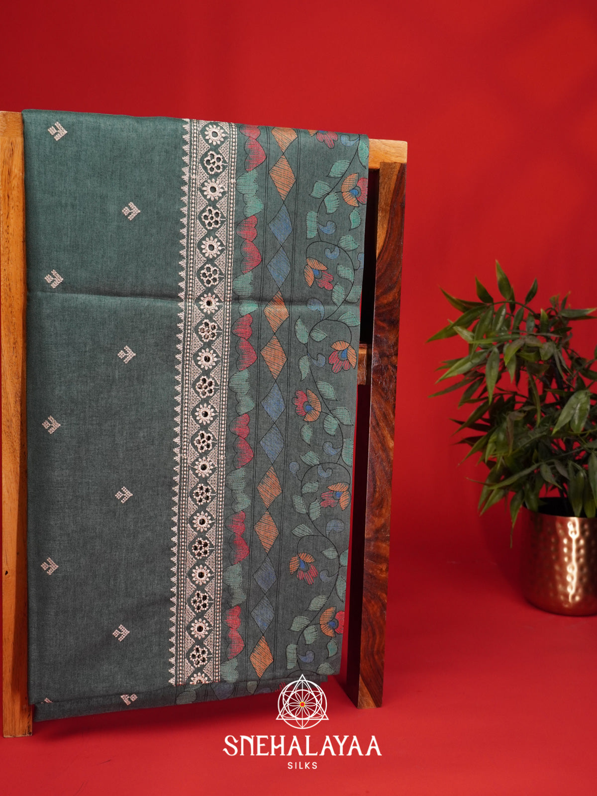Green Tussar Saree