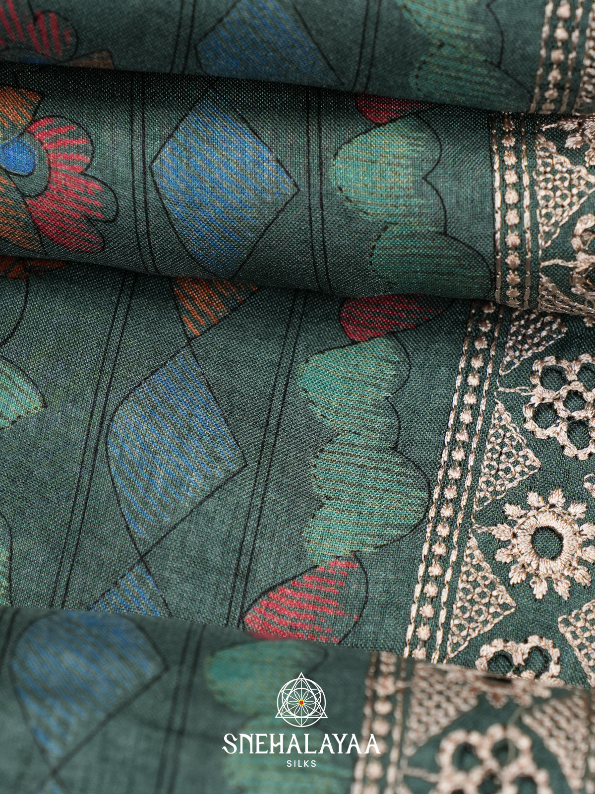 Green Tussar Saree