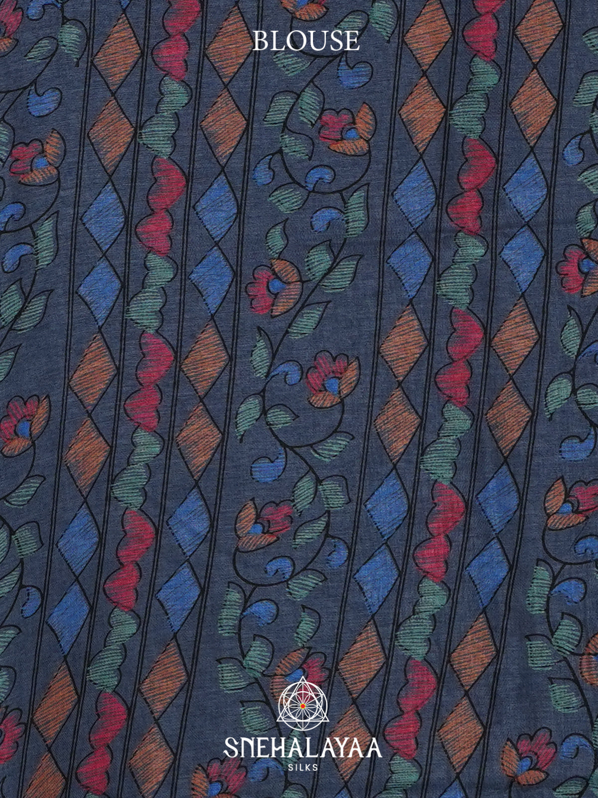 Ink Blue Tussar Saree