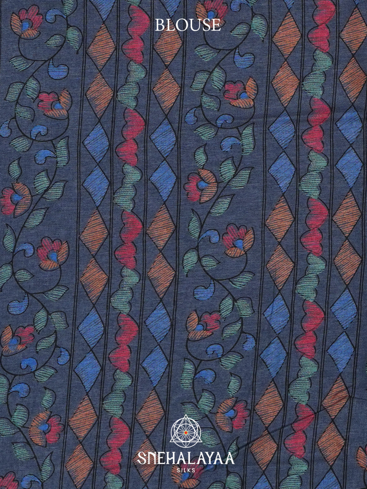Ink Blue Tussar Saree