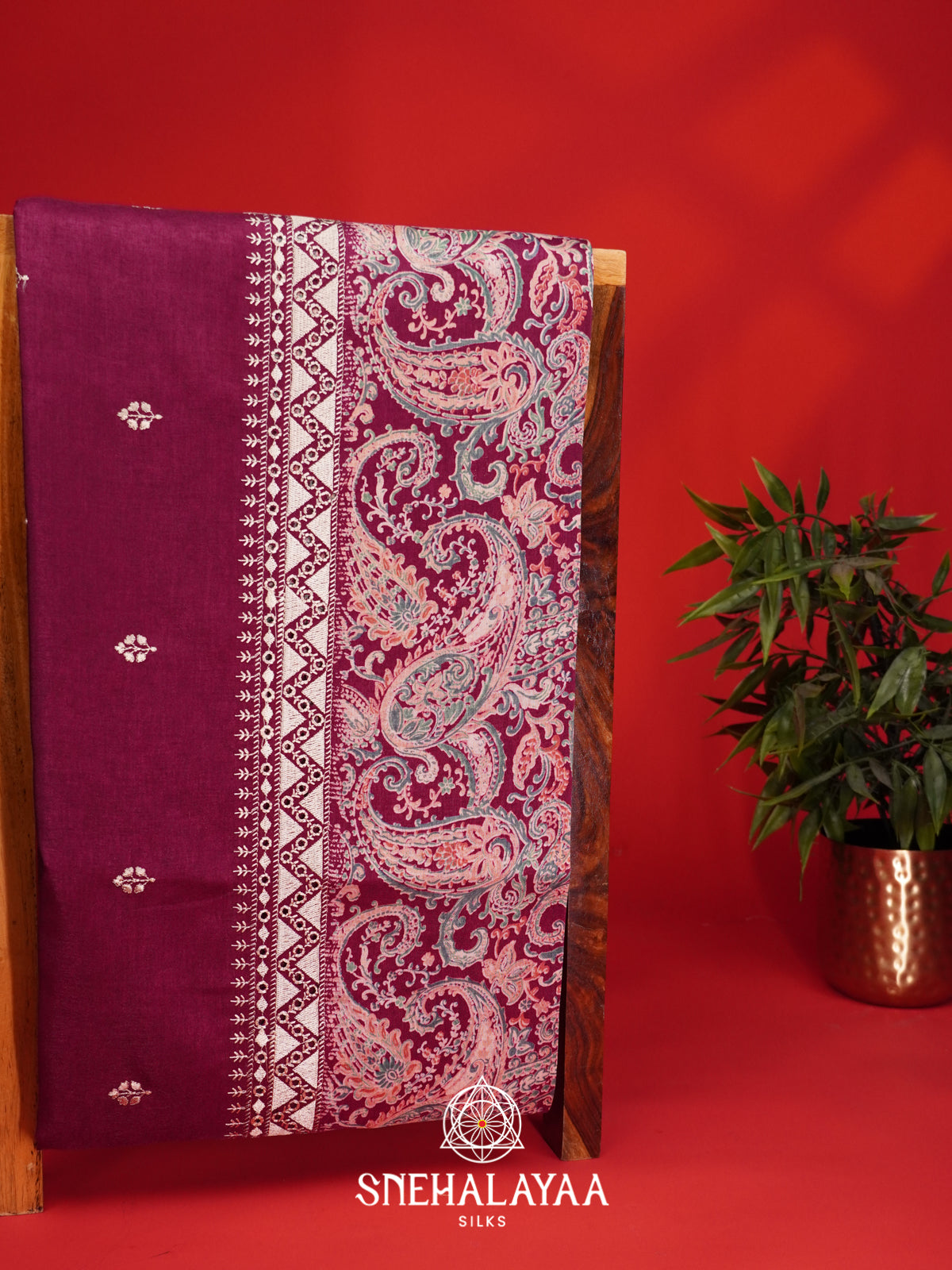 Magenta Pink Tussar Saree