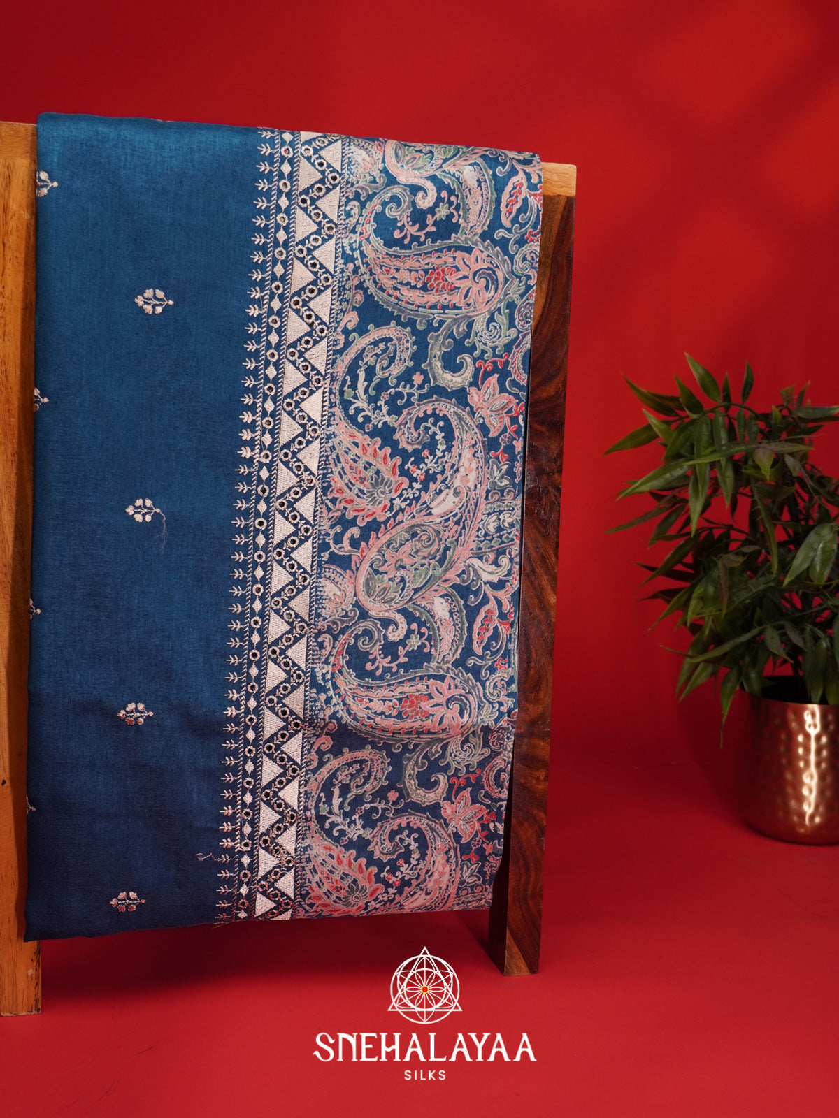 Blue Tussar Saree