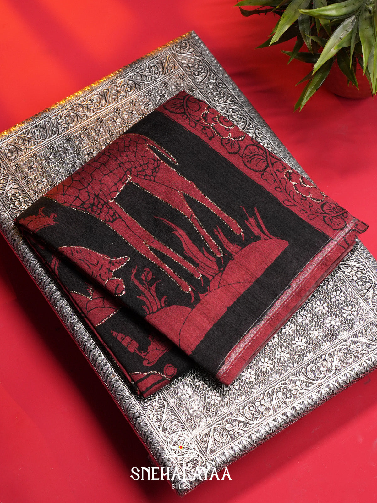 Black Tussar Saree