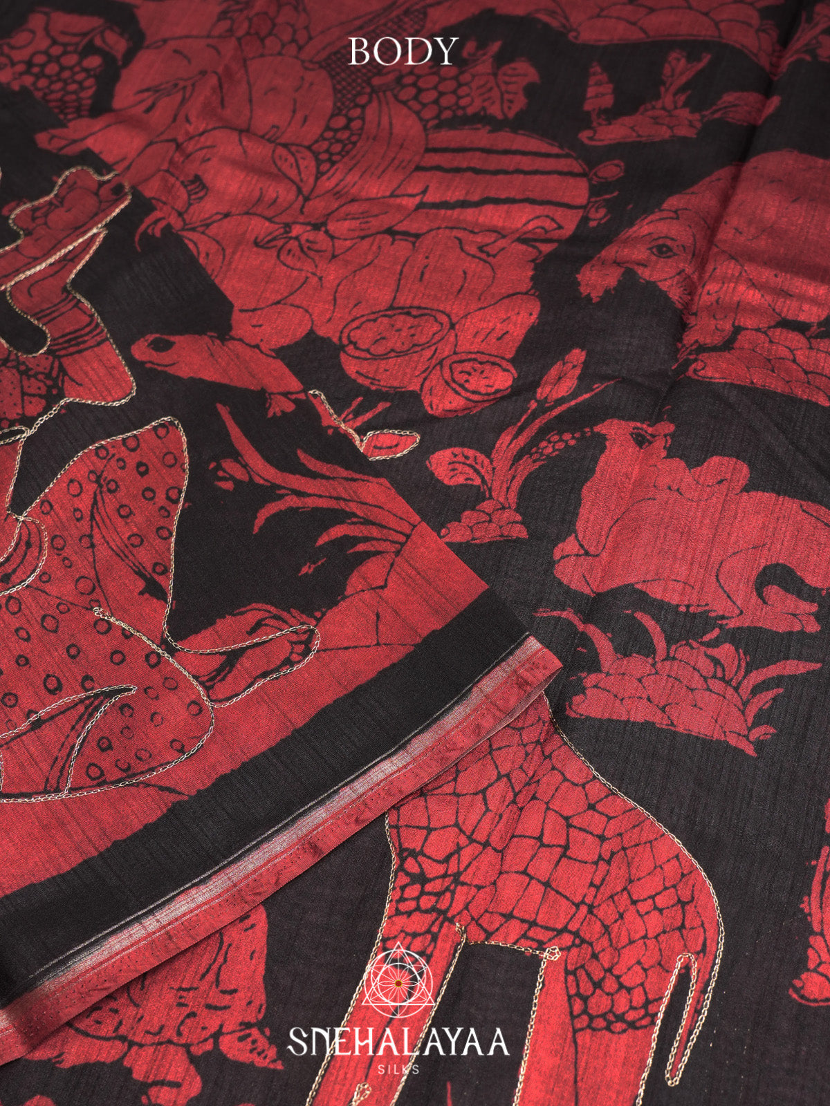 Black Tussar Saree