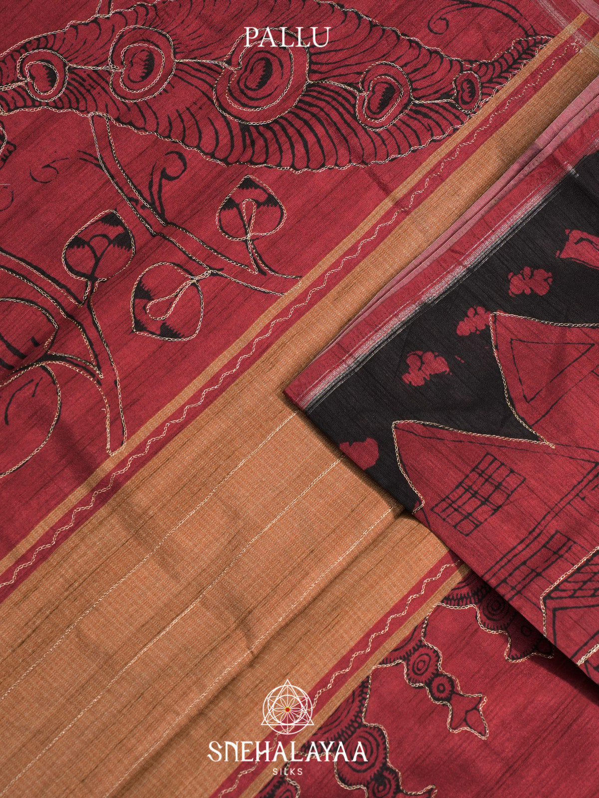 Black Tussar Saree