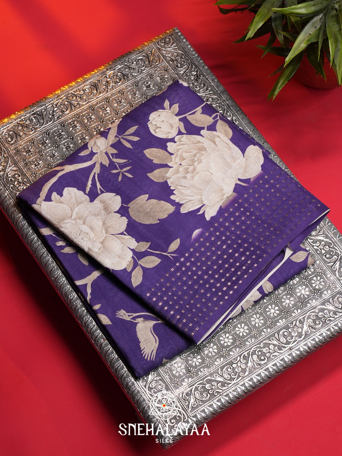 Purple Tussar Saree