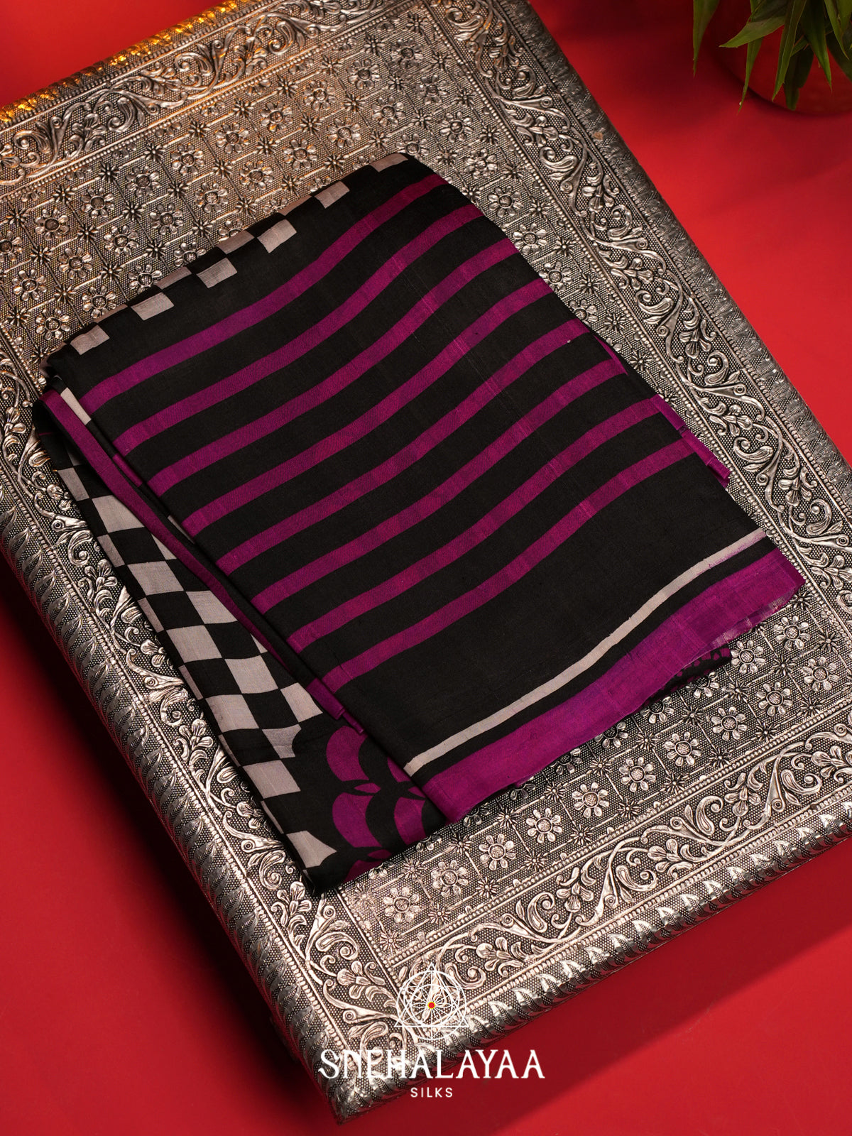 Black  Tussar Saree