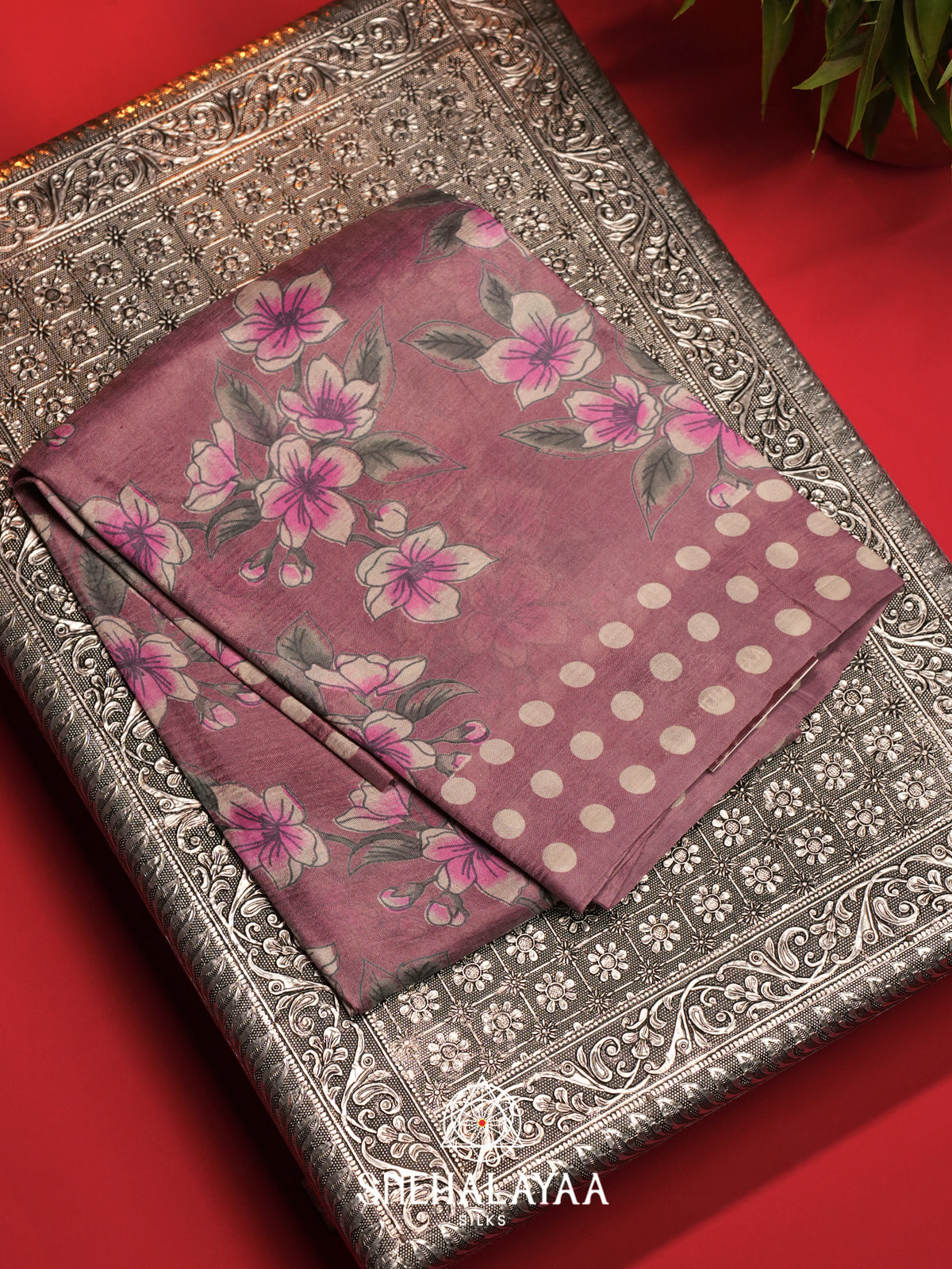 Mauve  Tussar Saree