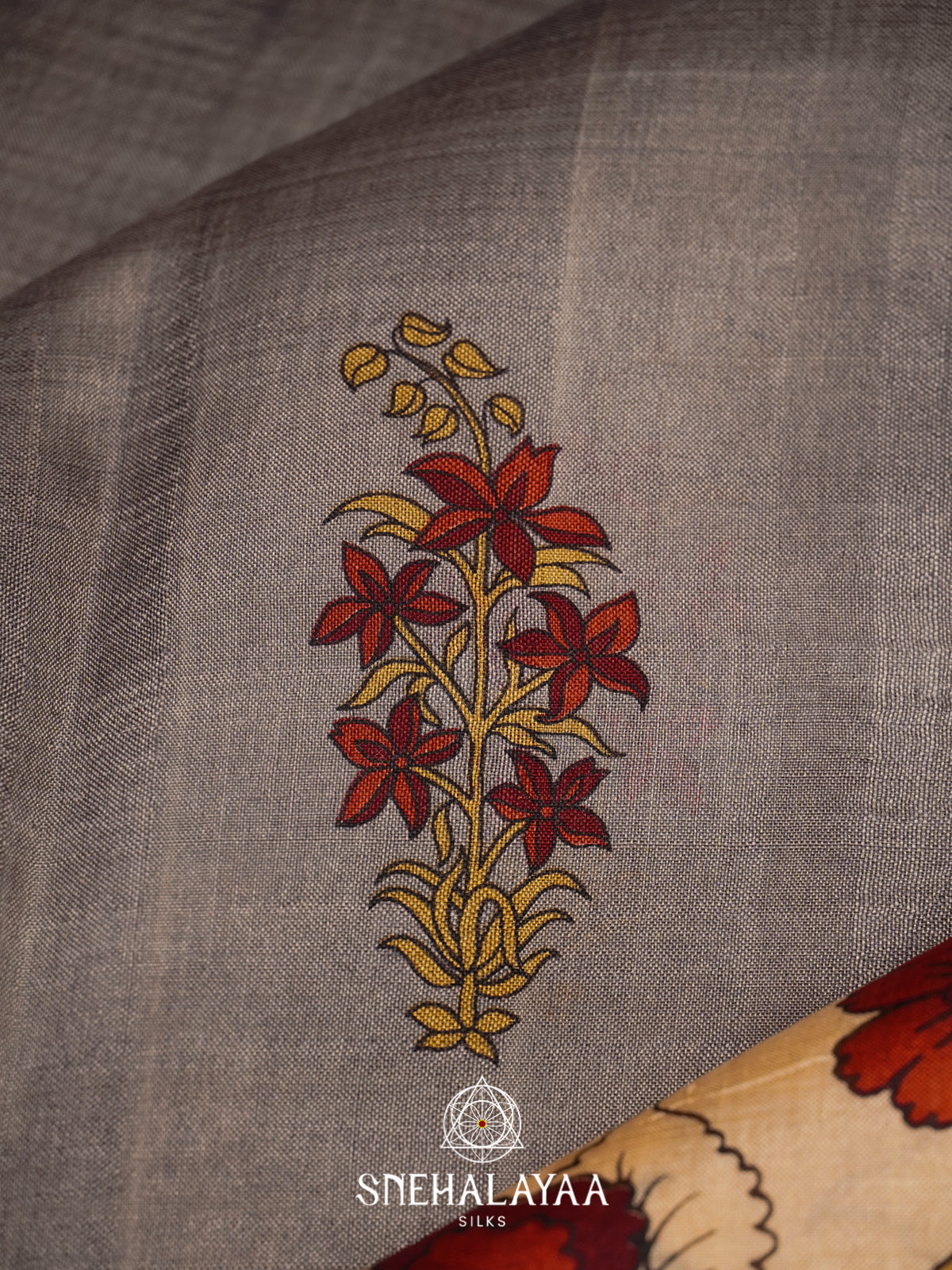 Grey  Tussar Saree