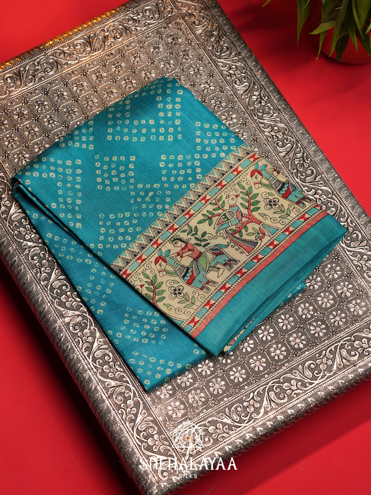 Sky Blue  Tussar Saree