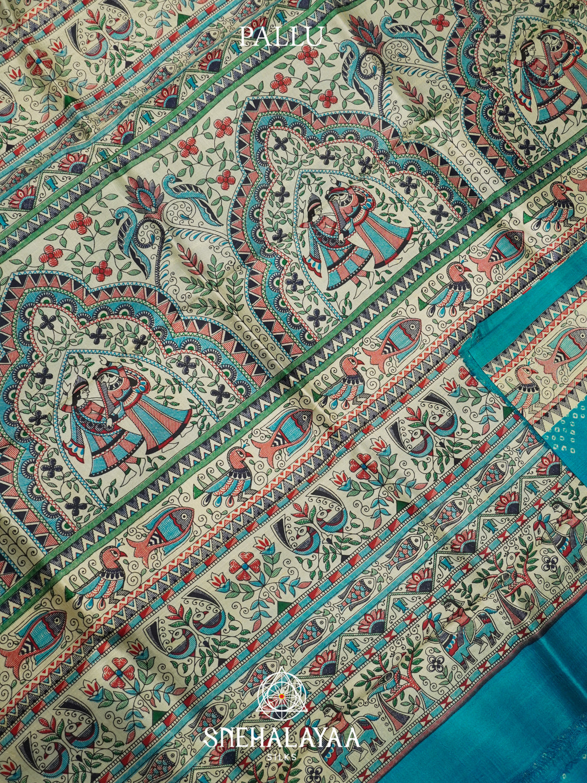 Sky Blue  Tussar Saree