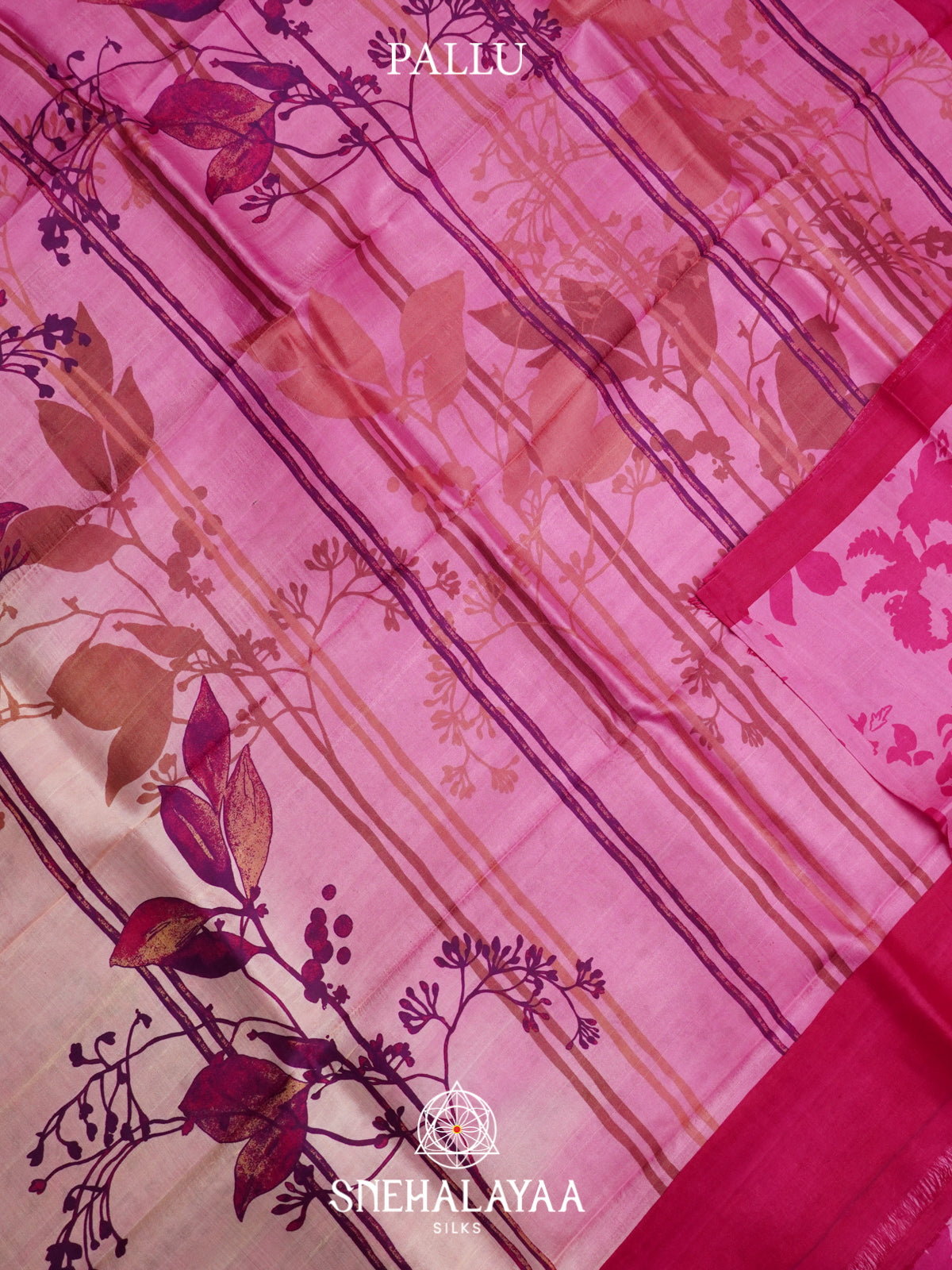 Pink  Tussar Saree