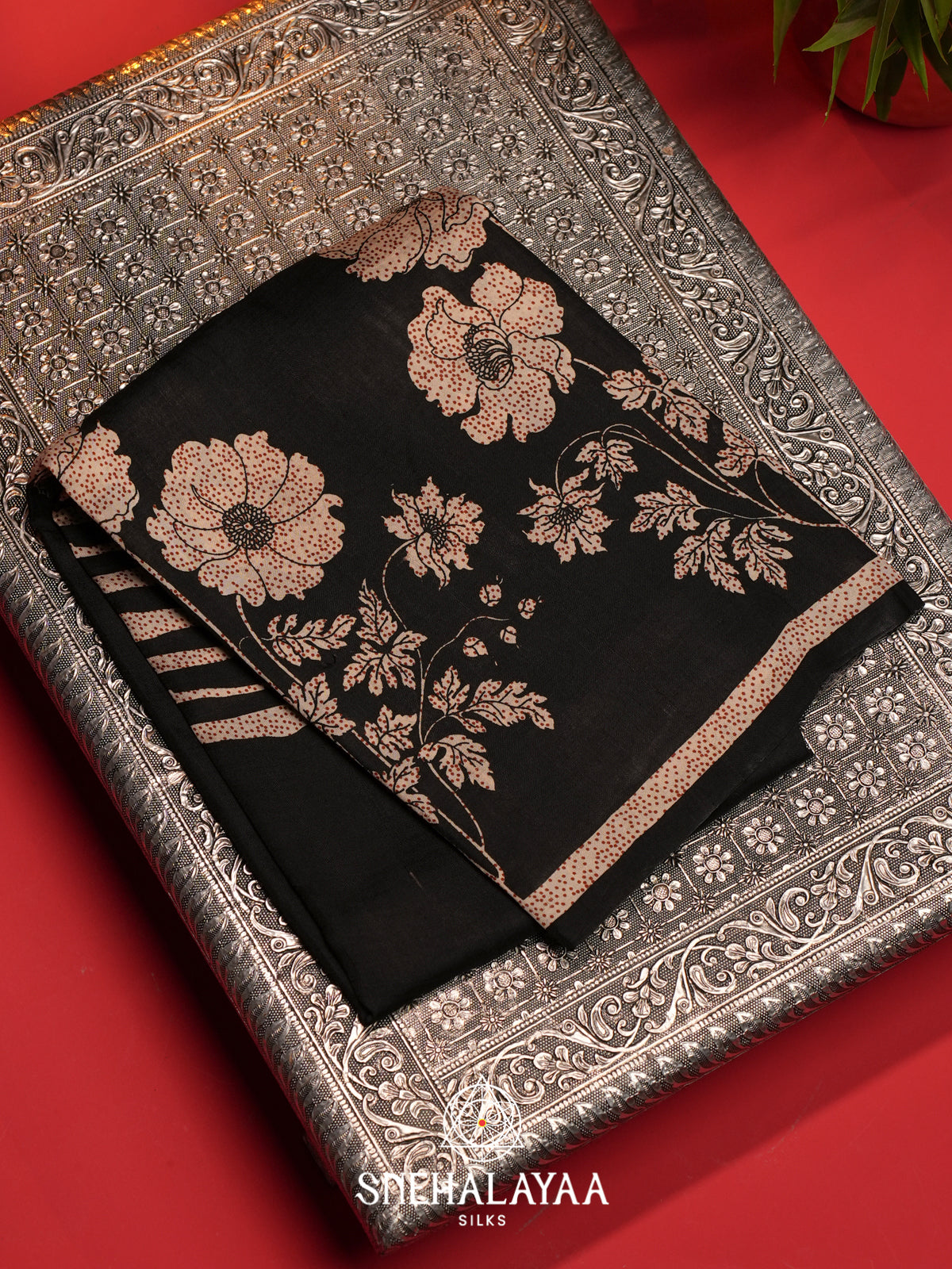Black  Tussar Saree