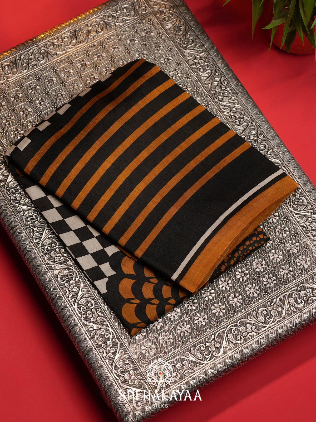 Black  Tussar Saree