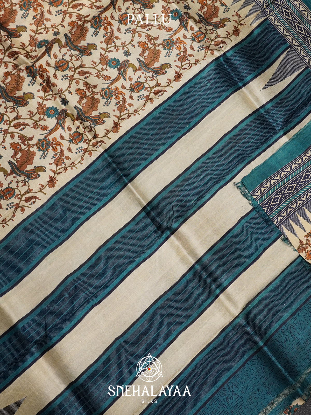 Beige  Tussar Saree