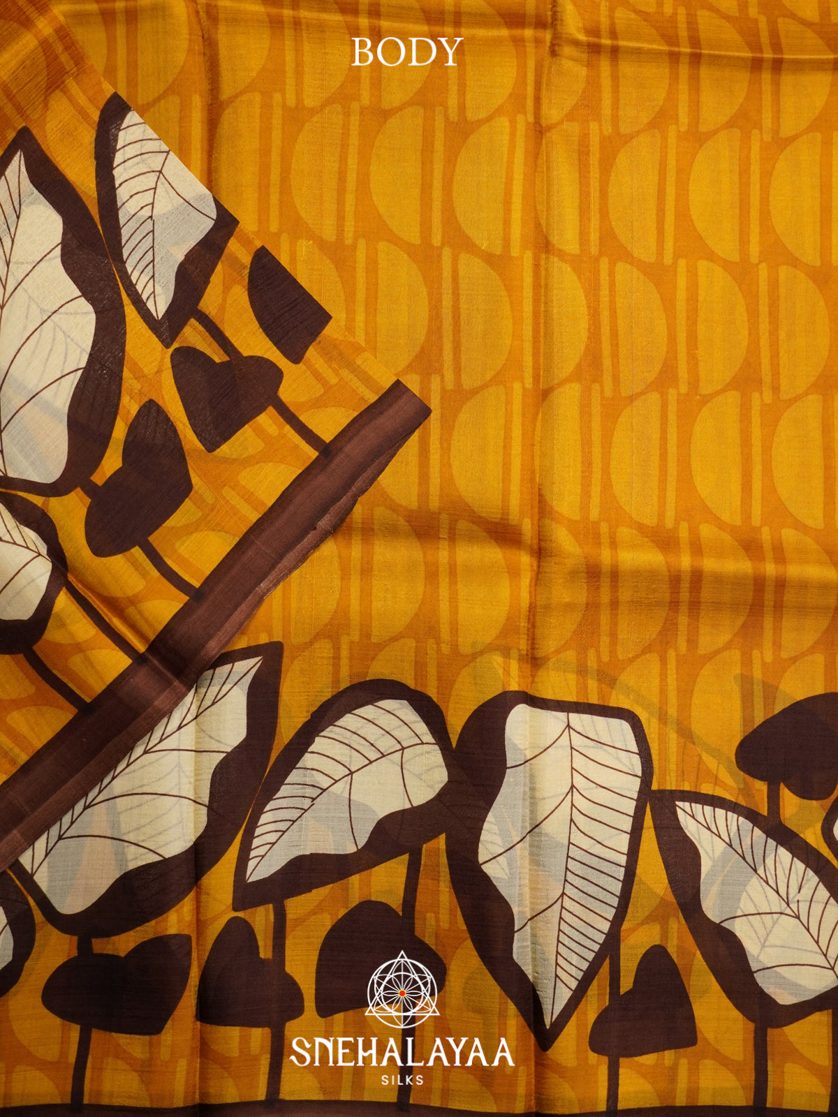Mustard Yellow  Tussar Saree
