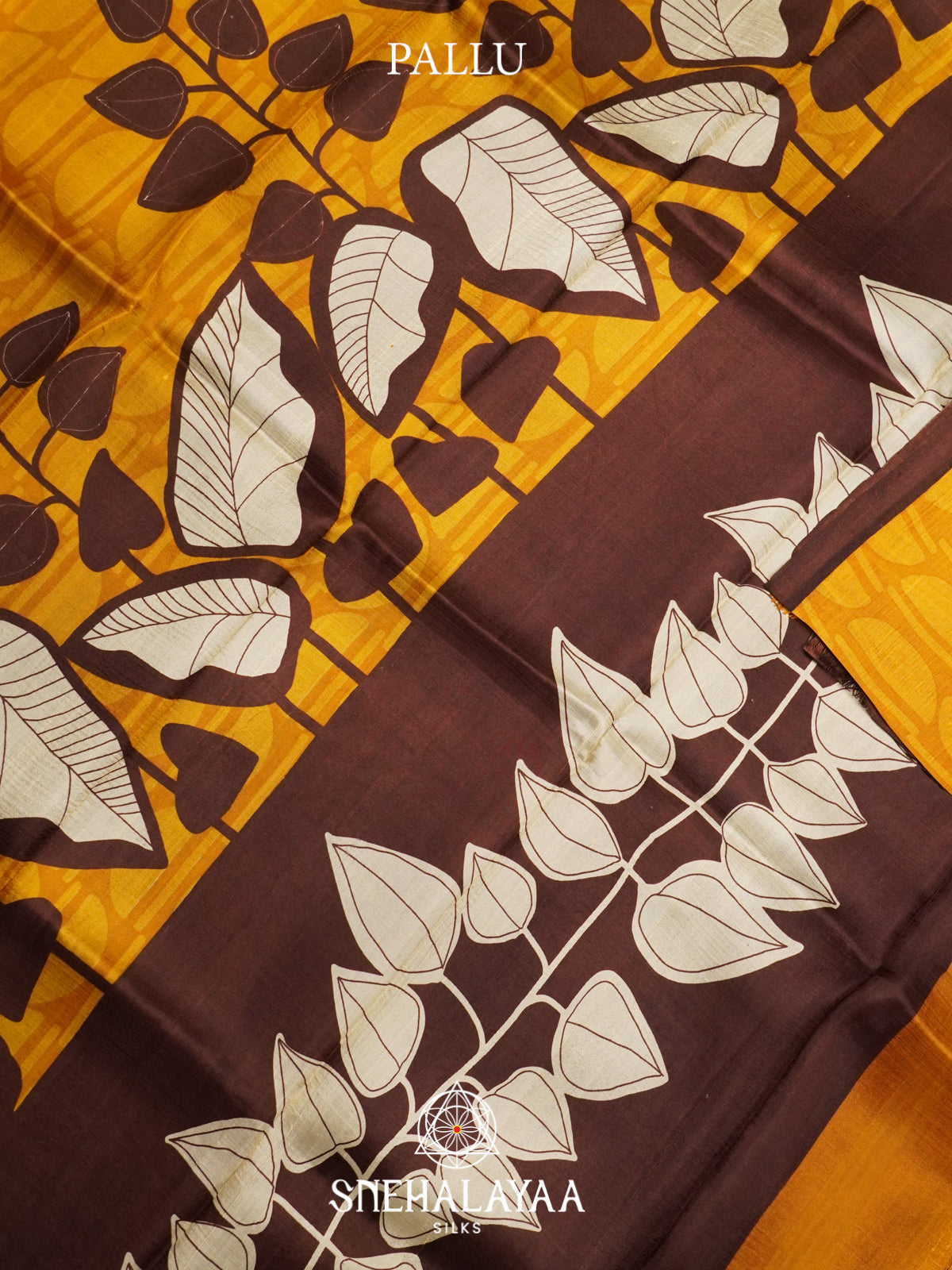 Mustard Yellow  Tussar Saree