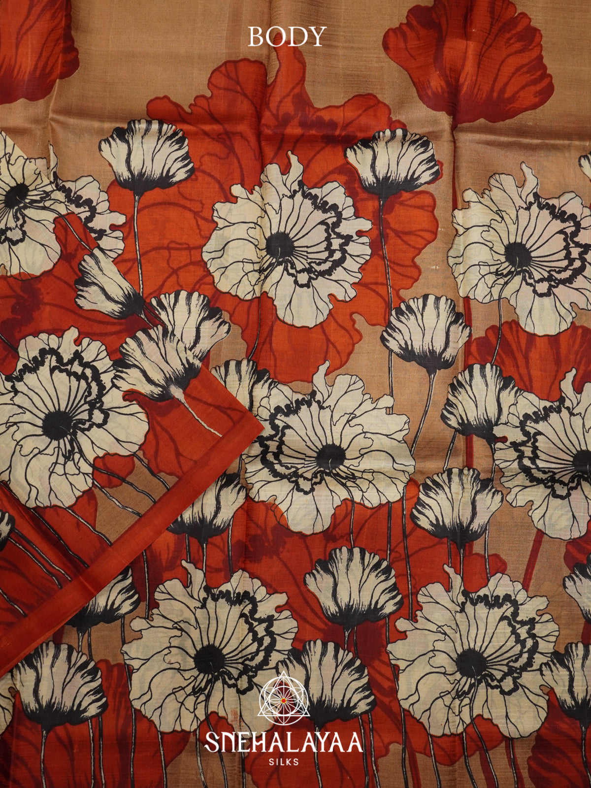 Beige  Tussar Saree