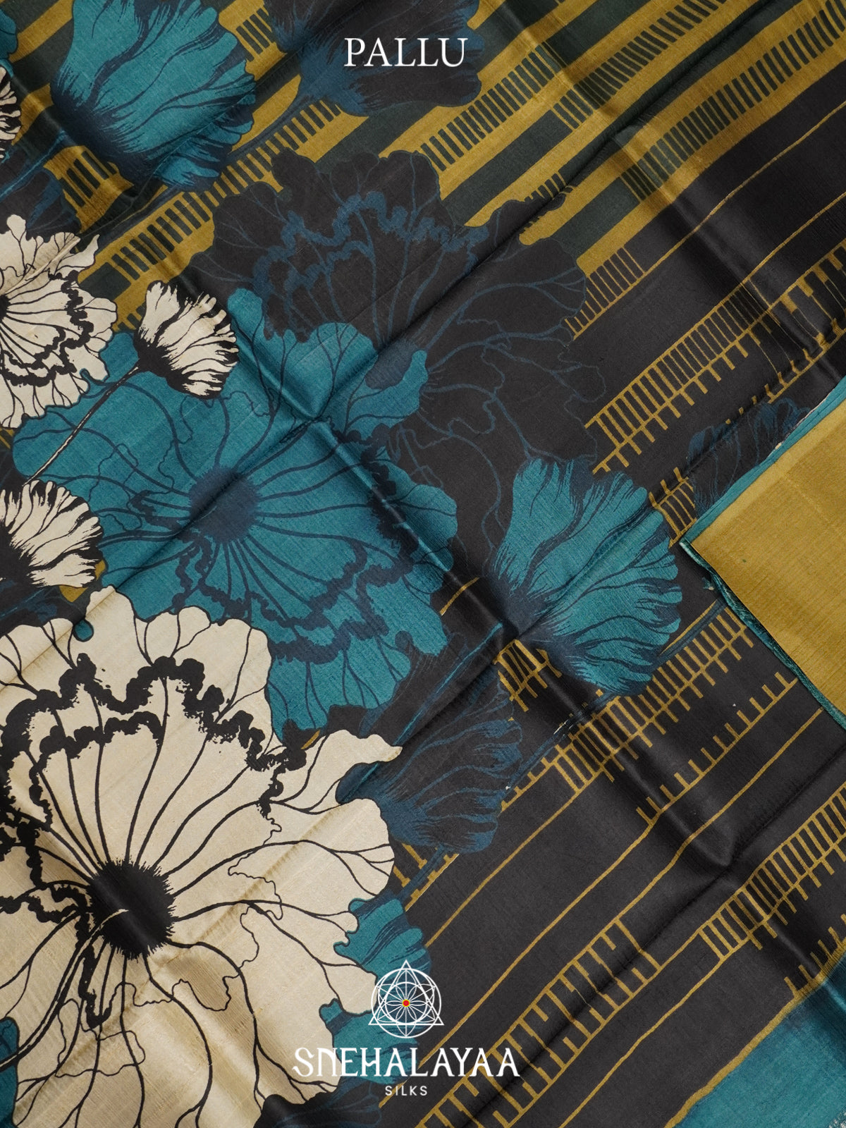 Olive Mustard  Tussar Saree