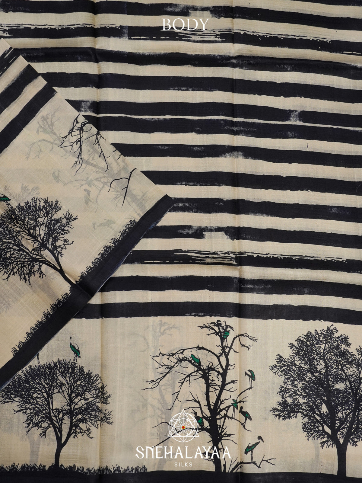 Off White  Tussar Saree