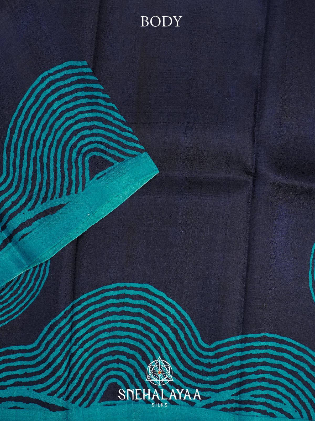 Navy Blue  Tussar Saree