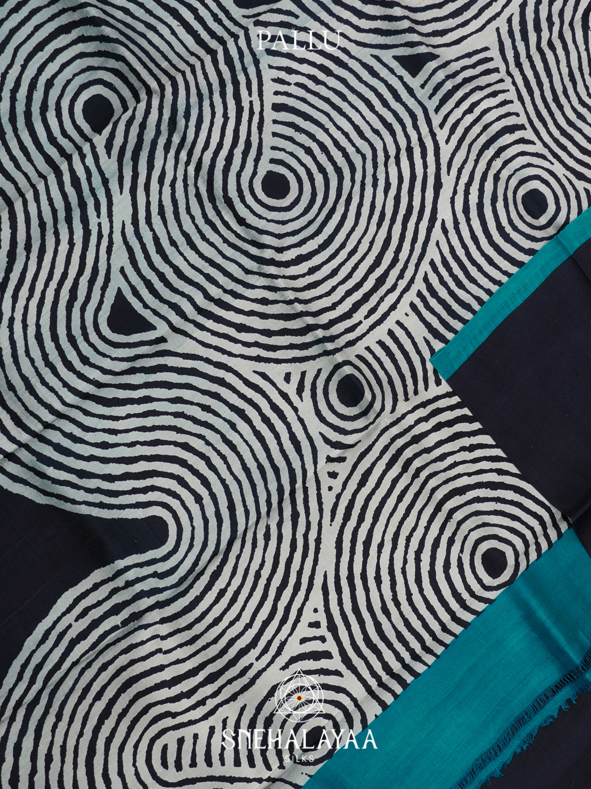 Navy Blue  Tussar Saree
