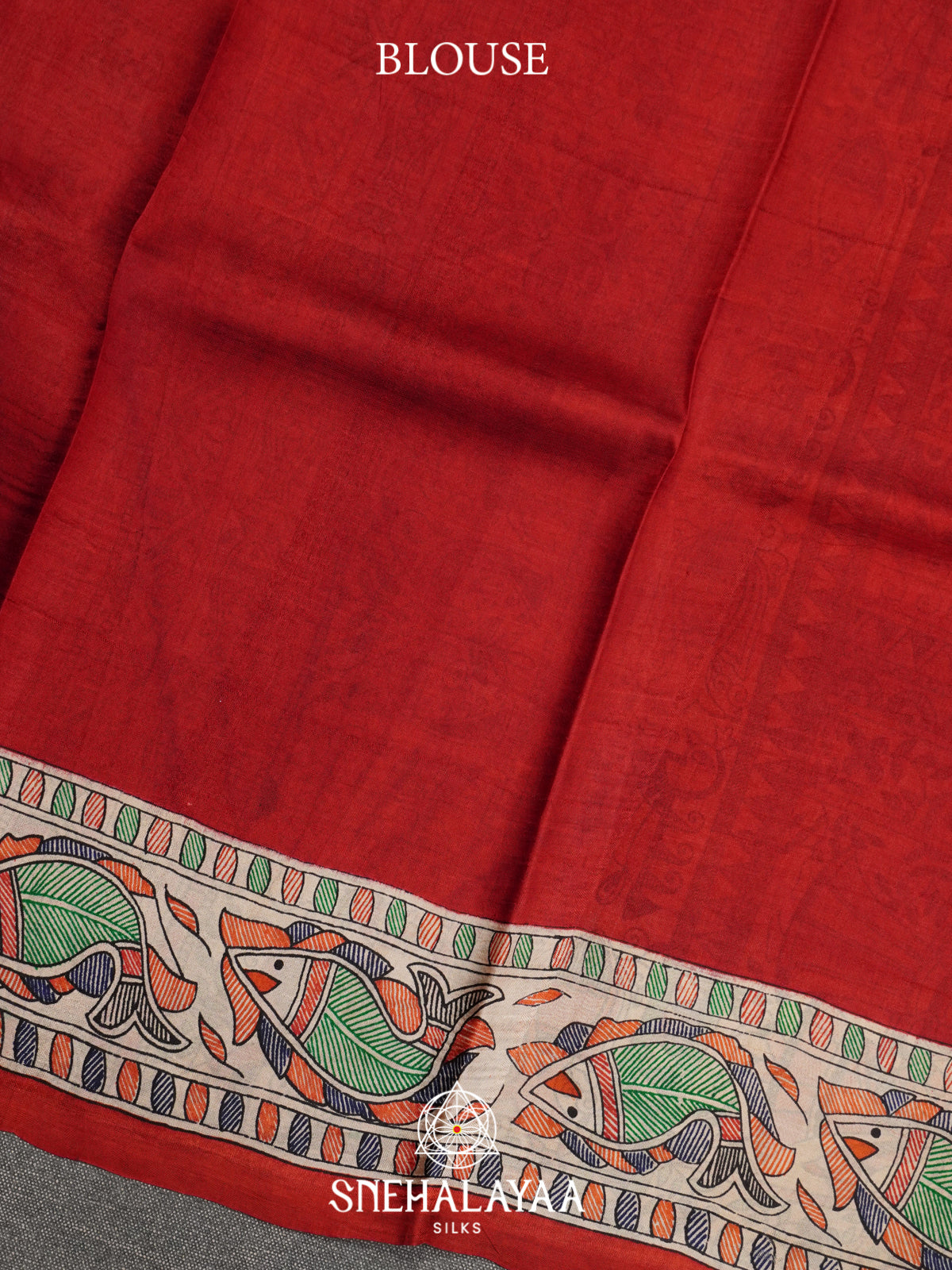 Red  Tussar Saree