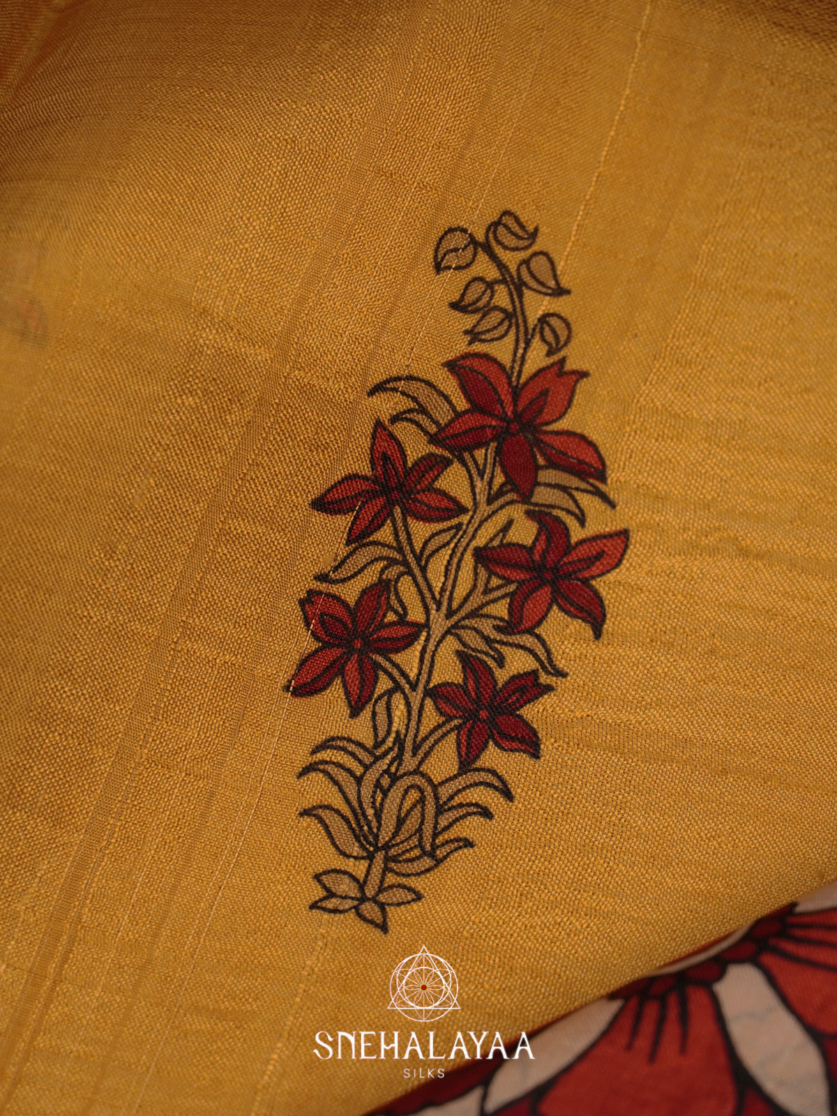 Mustard Yellow  Tussar Saree