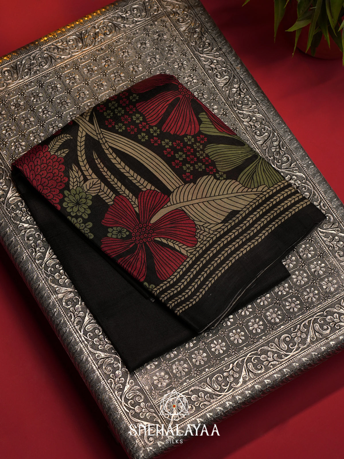 Black  Tussar Saree