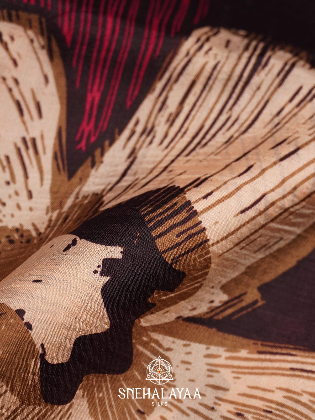 Wine  Tussar Saree