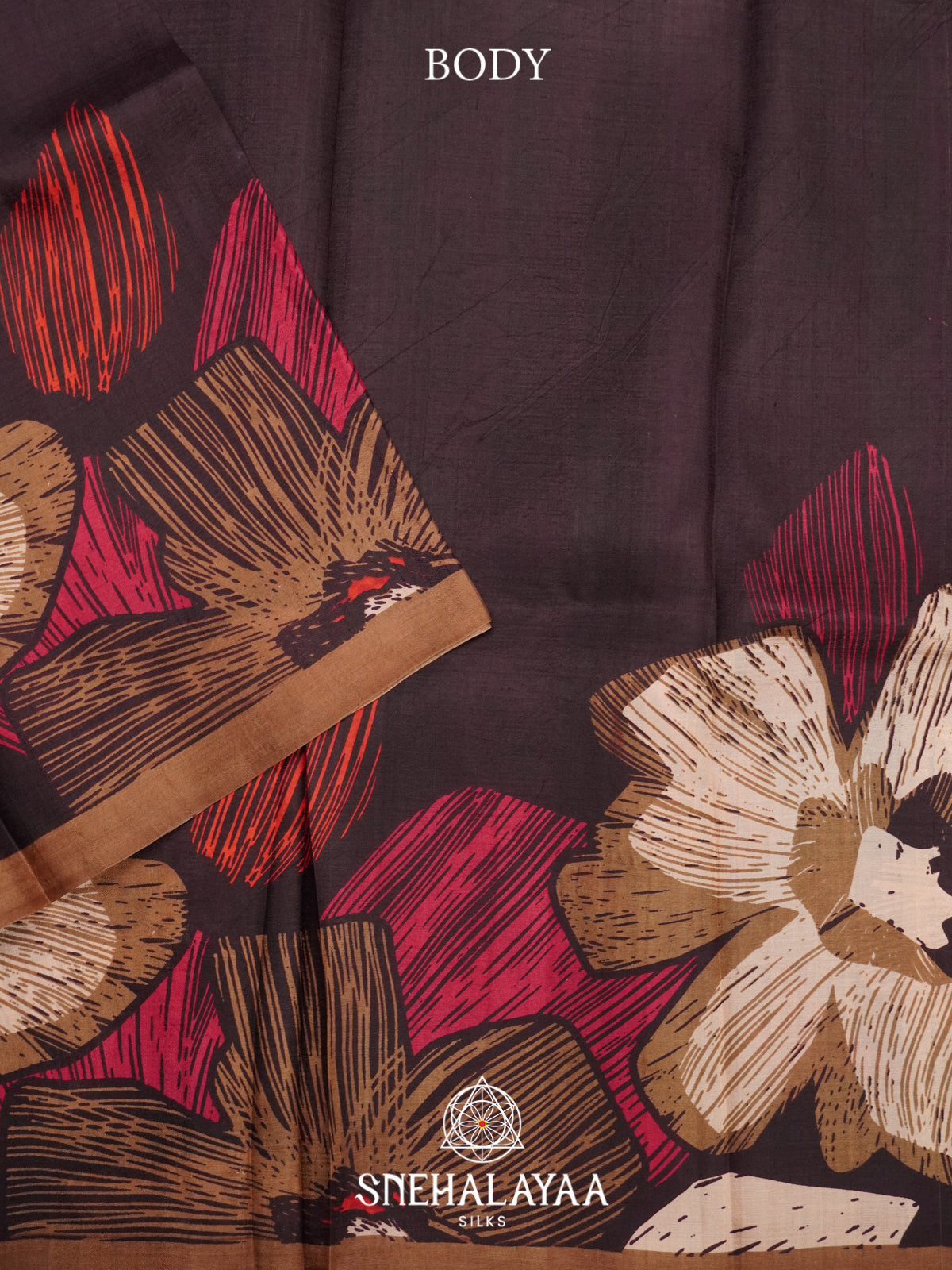 Wine  Tussar Saree